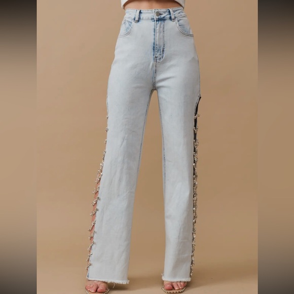 Jewel Trim Stretch Denim - Picture 3 of 7